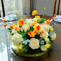 Hotel Round Table Dining Table Flower Pendulum Flowers Fake Flower Living Room Hotel Dining Room Middle Table Top Decorative Floral Swing Piece