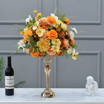 European light luxury table flowers simulated flower art hotel wedding restaurant banquet tabletop KTV box table decoration ornaments