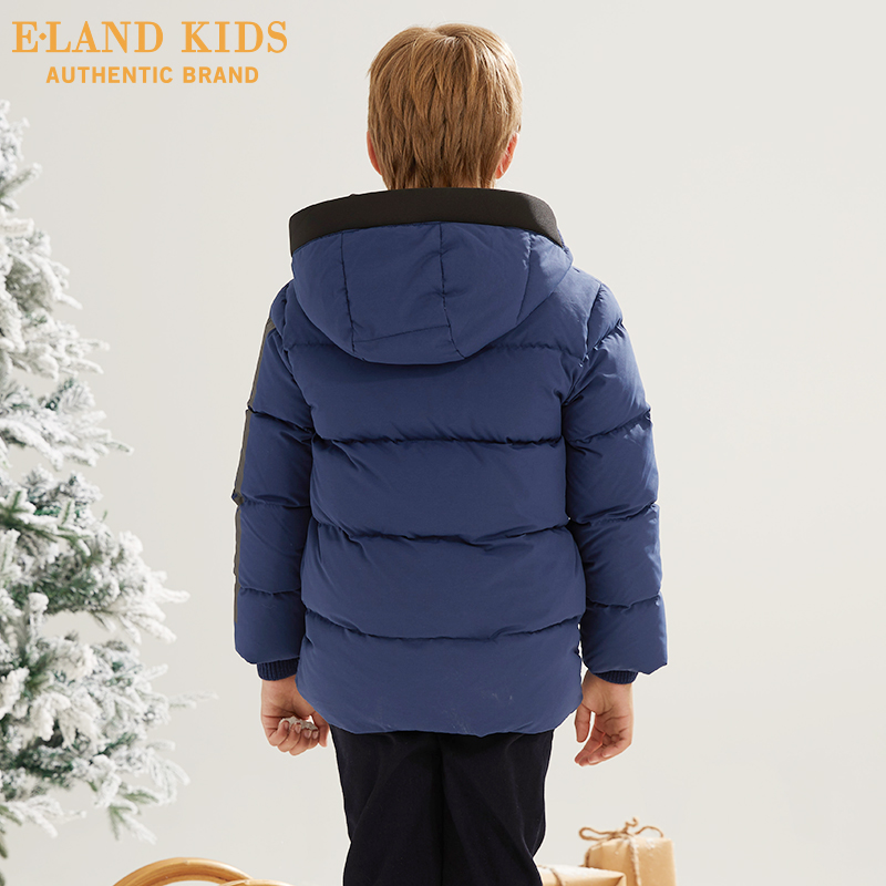 Elandkids ăn mặc edilian mùa đông bé trai mới của trẻ em thường đội mũ trùm đầu ngắn xuống áo khoác.