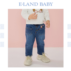 Джинсы детские eland baby衣恋婴童2020年秋新款女宝宝刺绣卡通可爱休闲牛仔裤潮