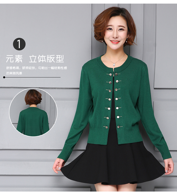 Đặc biệt hàng ngày Mùa xuân và mùa thu Phụ nữ kích thước lớn của phụ nữ áo len dệt kim rộng, áo hai dây ngắn áo len cổ tròn khoác cardigan
