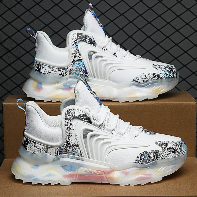 Guochao Hong Stars Men's Shoes Cool Summertime Mesh Sneakers Men's Popcorn Rice Flowers Slim Models Running Shoes Students Old Daddy Shoes