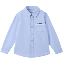 PawinPaw cartoon bear childrens clothing 2025 spring and summer new boys long-sleeved lapel shirt simple style and versatile