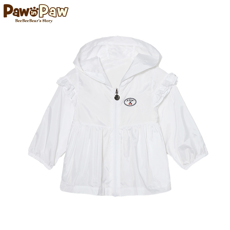 Pawin Paw Cartoon Cub Kids 2020 mới mùa xuân / mùa hè cô gái Jacket Với ​​Cap Zipper Sleeves Long.