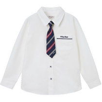 PawinPaw Cartoon Bear Childrens Clothing 25th Spring New Boys Cotton All-match Shirt with Removable Tie