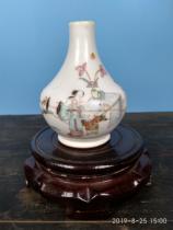 Same-cured pink hand-painted character long neck small bouncer (remnant with a curate nail) old porcelain old objects