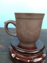 Cultural Revolution Original Mine Clear Cement Hand Painted Plum Carving Calligraphy not 1st No This Junge Purple Sand Mouth Cup Tea Cup