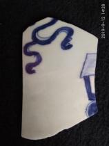 Qingdejia Road Jingdezhen Hand Painted Green Flower Porcelain Pieces Ancient Play Miscellaneous Old Objects Old Porcelain Pieces Collection