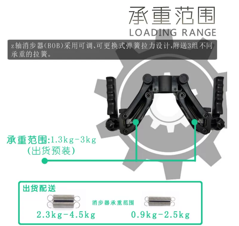 BOB chung SLR cầm tay con quay hồi chuyển ổn định trục Z-trục van điều tiết mùa xuân Sony Micro đơn camera ba trục 5 A7S trục ổn định chuyên nghiệp nhiếp ảnh đoạn video kiểm soát ổn định hình ảnh bước loại bỏ cánh tay van điều tiết - Phụ kiện máy ảnh DSLR / đơn