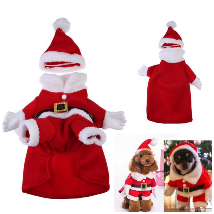 Three-dimensional Christmas costume Christmas pet clothes Teddy Bichon Pomeranian Christmas suit capped autumn and winter dog clothes