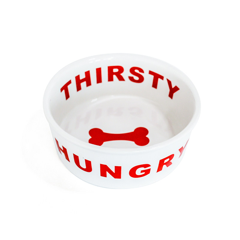 Ceramic Dog Bowl Cat Bowl Pet Bowl Dog Food Basin Cat Food Basin Pet Supplies Large Dog Single Bowl Gold Wool Dog Food Basin