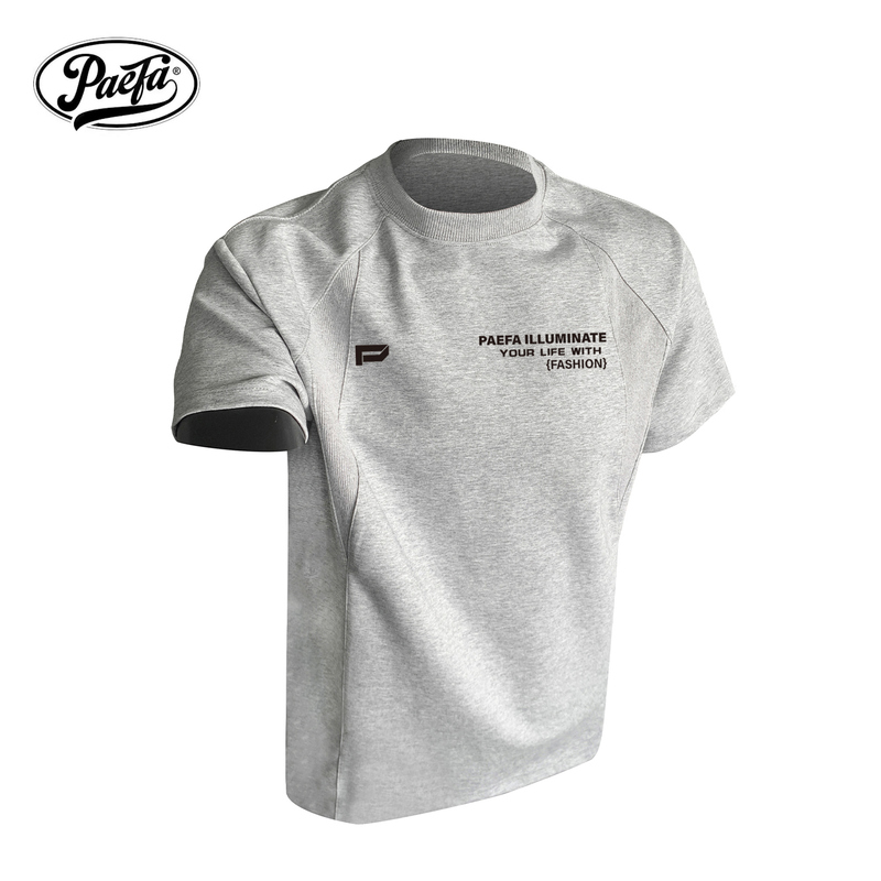 Paefa280G Heavyweight Cleanfit Straight Shoulder Short Wide Fit Logo Printed American Style Short Sleeve T-Shirt Unisex