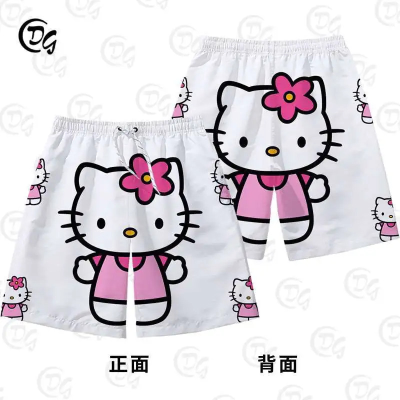 Sanrio Hello Kitty Shorts for Men and Women, Couple Outfits, Cute Beach Pants, Shorts