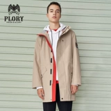 PLORY Мужская осенняя модная шапка с капюшоном, куртка, простой и элегантный дизайн, с вышивкой