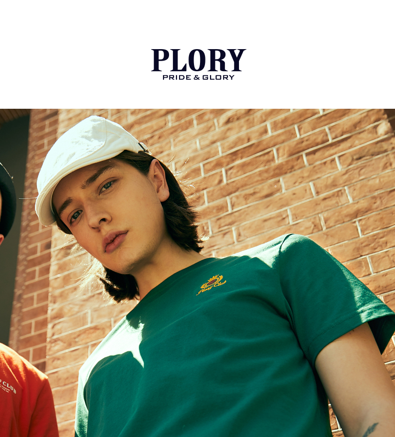 韩国衣恋集团旗下 PLORY 男士校园风刺绣T恤 图1