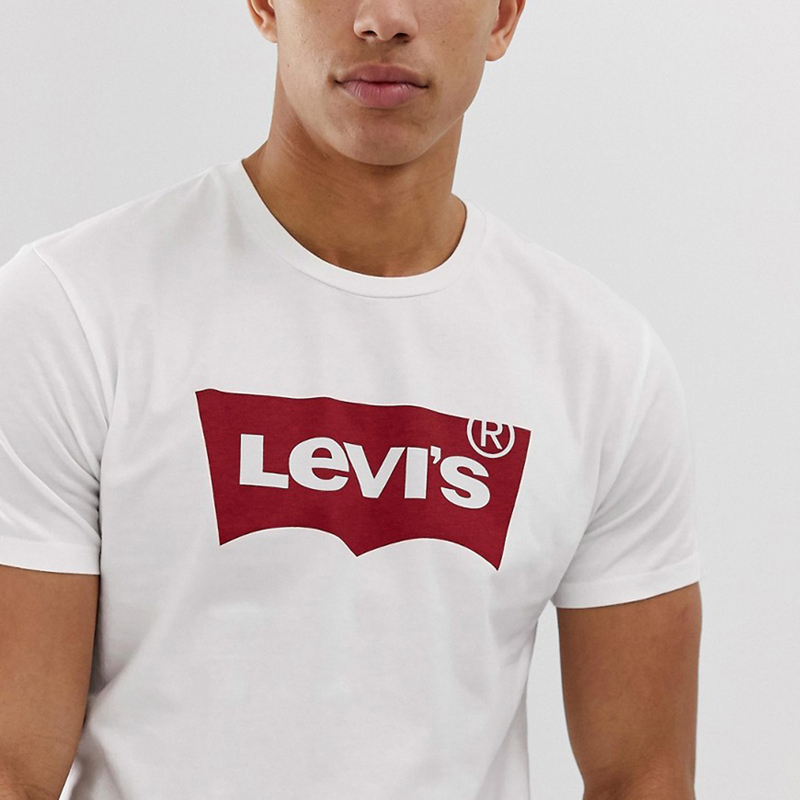 Summer Levis American Version Unisex Couple Wear Classic Large Logo Crew Neck Pure Cotton Versatile Short-Sleeve T-Shirt