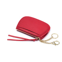 ins Korean thin soft coin zipper tide niche card pack female leather mini key button