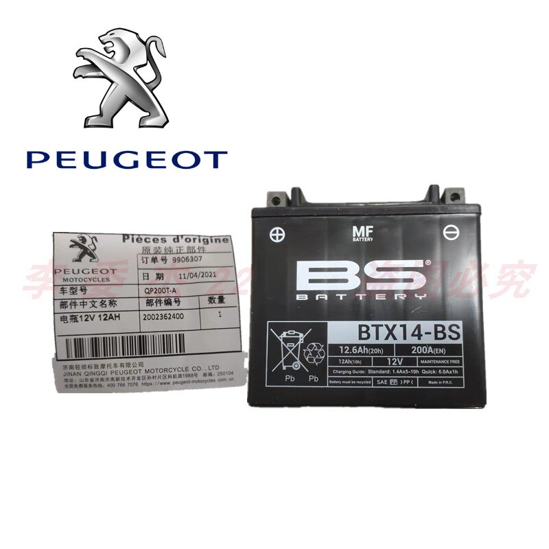 Peugeot Moto QP200T A E Citystar200i New City Star Battery Battery-Taobao
