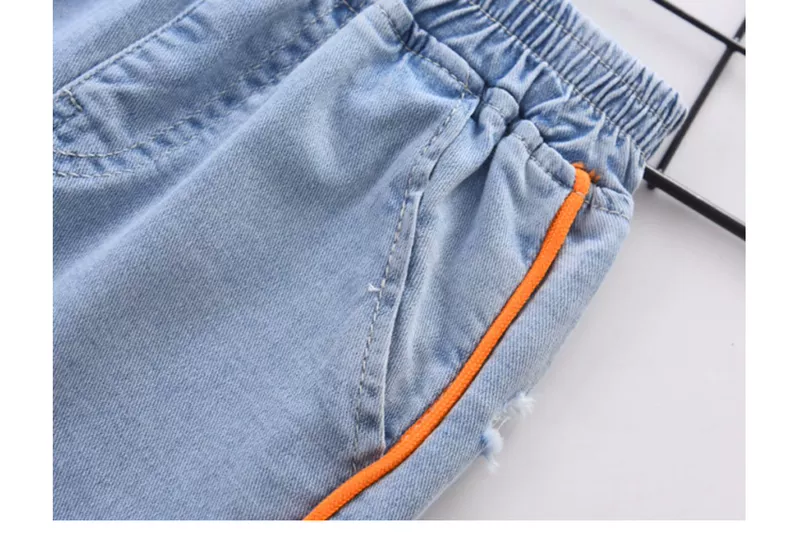 Quần cho bé trai, quần âu denim trẻ em mới vào mùa xuân và mùa thu 2020 của trẻ em, quần cắt bông của học sinh tiểu học - Quần jean