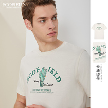 SCOFIELD2021 summer new ins trend printing mens short-sleeved T-shirt cotton round neck SMRAB25001