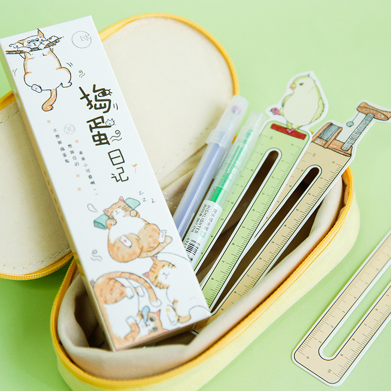 Trickster Diary Creative Cute Cartoon Animal Little Fresh Student Rewards Alien Card Paper Bookmark 30 Pieces