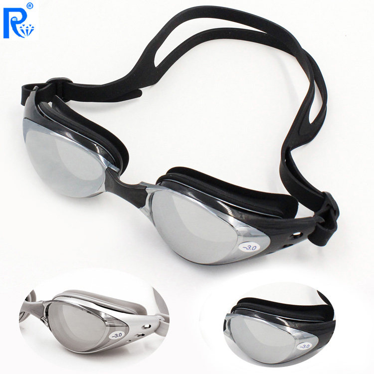 High definition plating anti-fog myopia coating swimming goggles multi-degree optional myopia swimming goggles