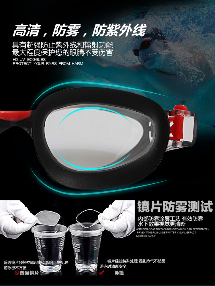 Kính bơi chính hãng Jiejia mới Kính bơi chống nước siêu chống nước siêu rõ ràng Unisex - Goggles kính bơi view v610
