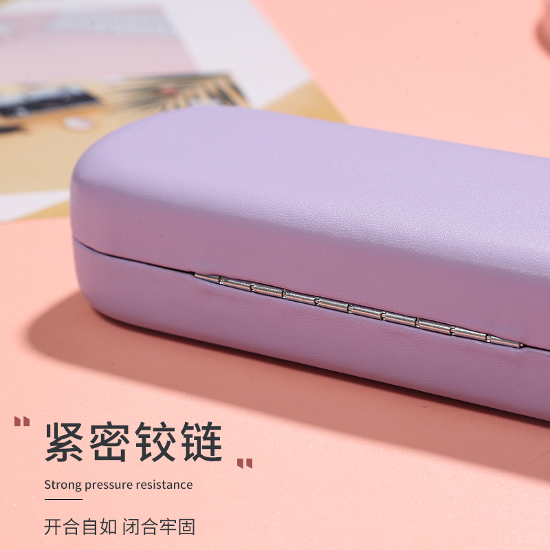 High-End Glasses Case ins Japanese Style Portable Pressure-Resistant Women's Sunglasses Case Glasses Storage Box Purple Sunglasses Case
