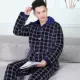 Pyjama dày ấm áp lông cừu lông bông mùa đông nam áo khoác bông flannel ba lớp áo khoác cotton