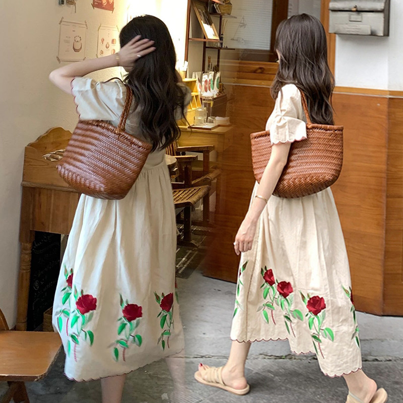 Pregnant women summer dress 2021 new fragmented pregnant woman dress spring summer long knee pregnant woman dress summer dress