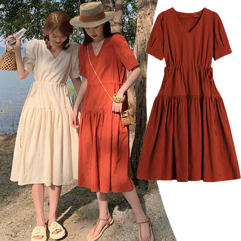 Maternity dress summer dress fashion 2022 new tops mid-length summer skirt net red maternity dress summer suit