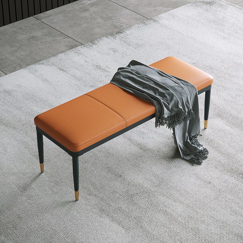Modern minimalist light luxury microfiber leather dining chair bench dining table long bench home porch wear shoe stool bedroom bed end stool
