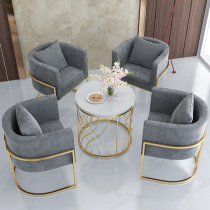 Modern light and luxurious single sofa chair Café leaning on back chair reception table and chairs simple balcony Balcony Casual Sofa tea table