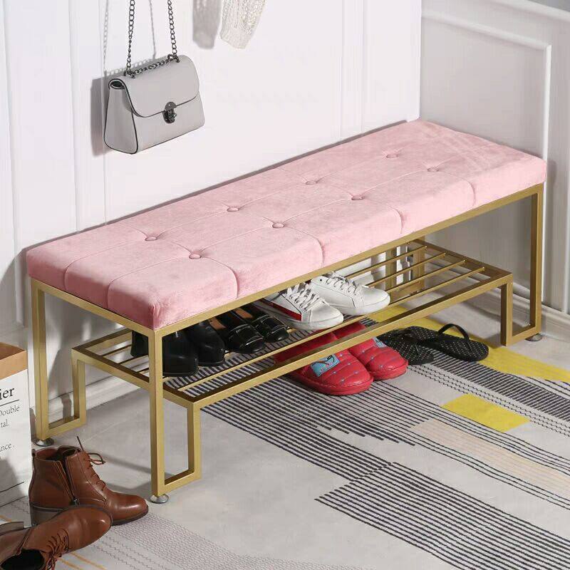 Nordic shoe changing stool clothing store trial shoe stool sofa stool iron fitting room wearing shoe stool bed end stool door changing shoe stool