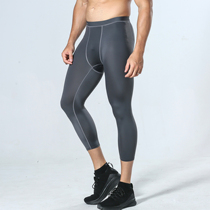 Bodybuilding Fitness Capri pants Men Quick Dry Elastic Tight Bottom Running Basketball Sports Training Compression Pants Summer Thin