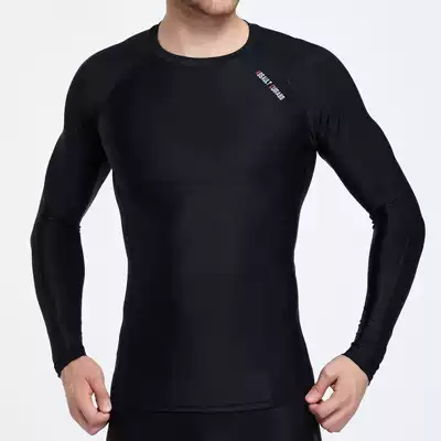 Autumn and winter plus velvet gradient compression clothing Men's Fitness running training tights quick-drying elastic basketball long sleeves