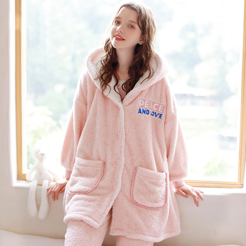 Home Time Month Subsuit Pregnant Woman Breastfeeding Pyjamas Autumn Winter Postpartum Thickening Plus Suede Warm Breastfeeding Maternity Home Clothing