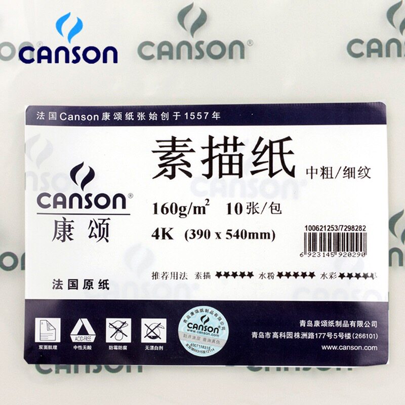 French Canson sketch paper 4k 8k 8 open sketch paper 160g lead drawing paper art drawing paper wholesale 160g