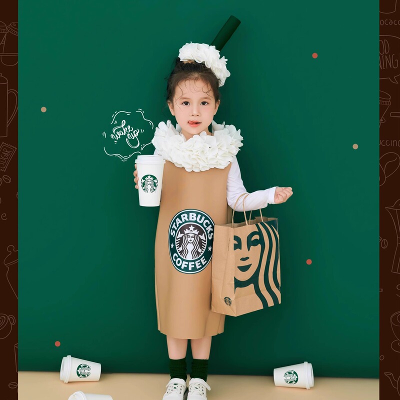 Children's Photography Clothing, Buck Milk Tea, Coffee, Halloween Costumes, Performance Costumes, Girls' Art Photo Clothing