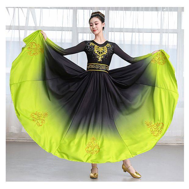 New Xinjiang dance costumes, Uyghur performance costumes, tambourine plates, minority Yaliguna female arts test