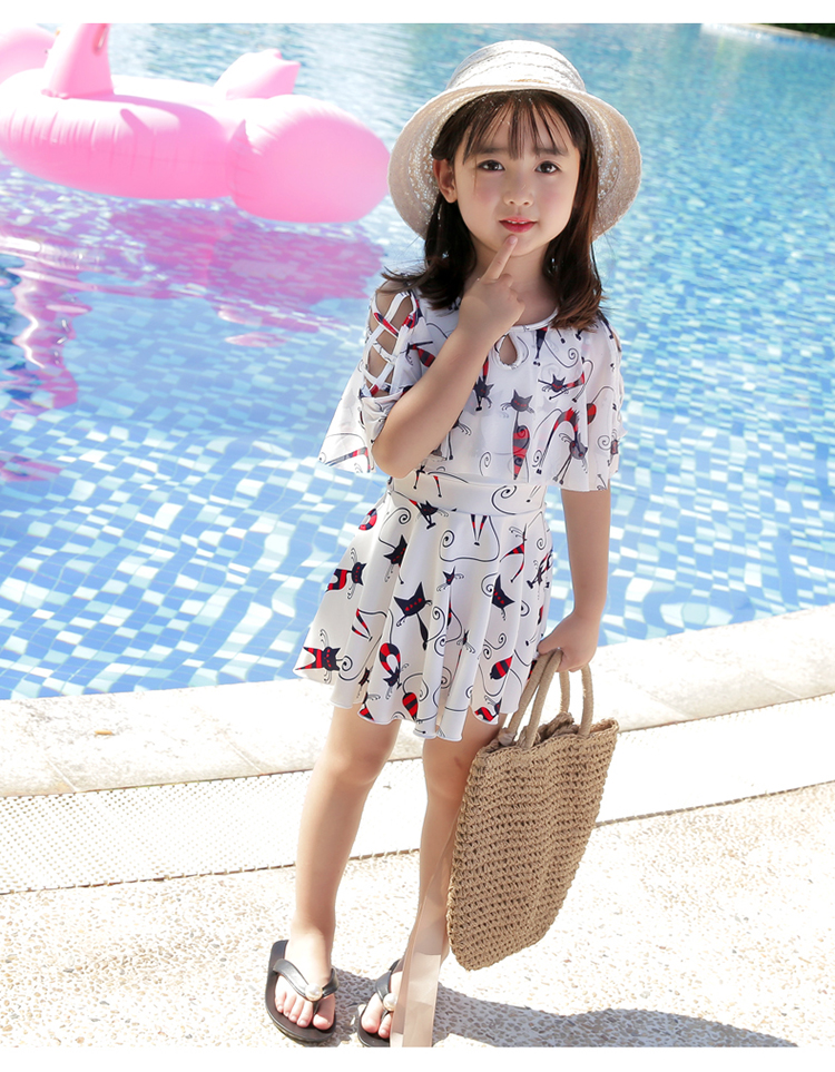 Đồ bơi cho trẻ em gái Đồ bơi bé gái dễ thương Xiêm - Bộ đồ bơi của Kid đồ bơi cho be gái
