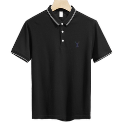 Lapel Short-Sleeved T-Shirt Men's Polo Shirt with Collar Business Polo Top Summer Ice Silk Cool Feeling White Half-Sleeve