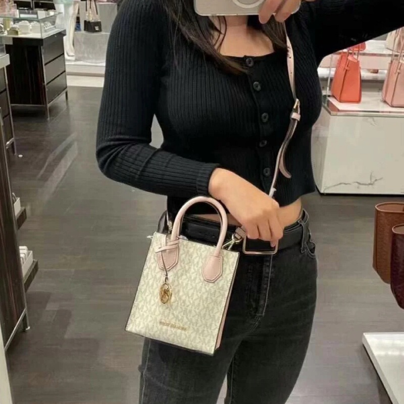 Authentic European and American Women's Leather Handbag with Monogram Pattern, Accordion-Style Bag, Medium-Sized Mini Handbag, Crossbody Small Square Bag, Versatile