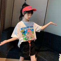 (Clearance Special) Girls Short-sleeved T-shirt Summer Zhongdang Childrens Yangqi Loose Tess Childrens Girls Half-Sleeve Tide