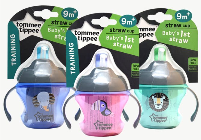 Tommeixing imported baby learning cup Baby drinking cup Duckbill cup Children's leak-proof handle training straw cup