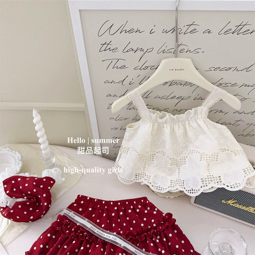 Красная шапочка, милая юбка для девочек, комплект, с вышивкой