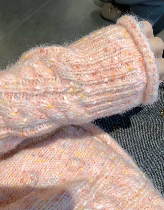 Pinkmoon/Pink Mist Madeleine Color Dot Orange-Pink Pullover Sweater Versatile Korean Style Top
