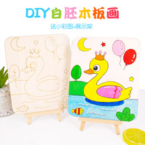 diy wooden board painting childrens coloring painting graffiti materials kindergarten creative art works art drawing board production