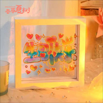 diy acrylic glass painting material children handmade graffiti photo frame painting suit kindergarten creative painting
