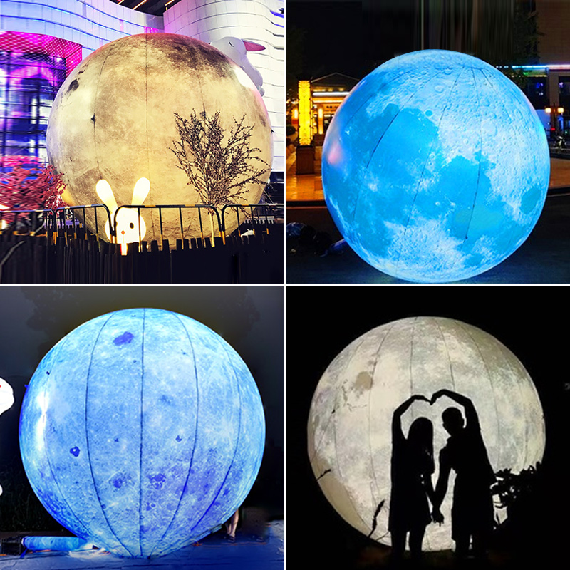 Inflatable lunar air die luminous Mid-Autumn Festival closed gas liftoff PVC earth Custom moon Jade Rabbit astronaut Astronaut